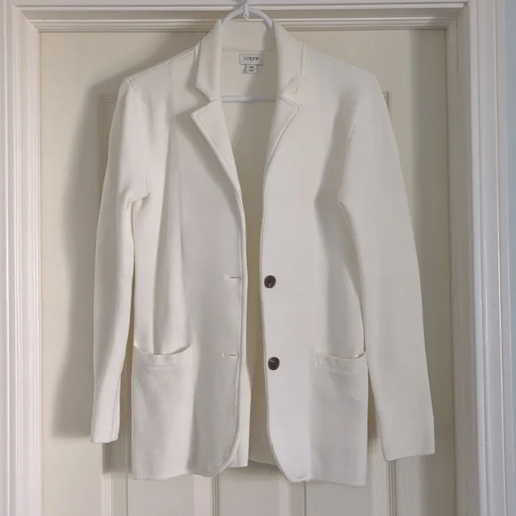 J. Crew Sweater Blazer Cream Ponte Knit Classic Stretch XS Professional - Picture 1 of 16